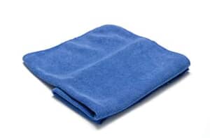Blue towel folded neatly